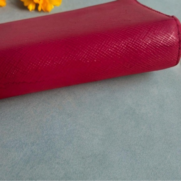 MCM Pink Leather Wallet w/ Gold Emblem - Picture 9 of 10